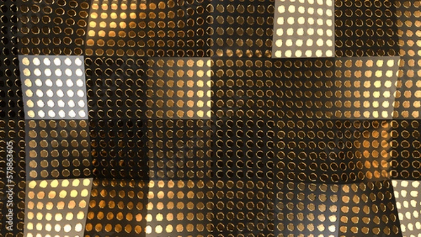 Obraz metal grid gold background with dots