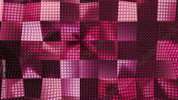 Obraz pink metal pattern with squares and dots