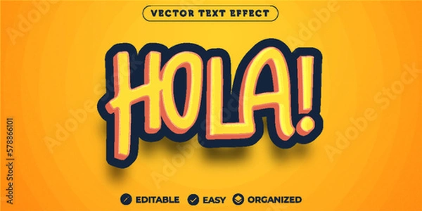 Fototapeta Hola Text Effect,Fully Editable Font Text Effect