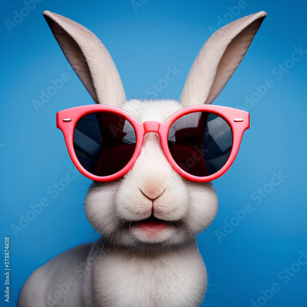 Obraz Buny with sunglasses. Created with generative AI