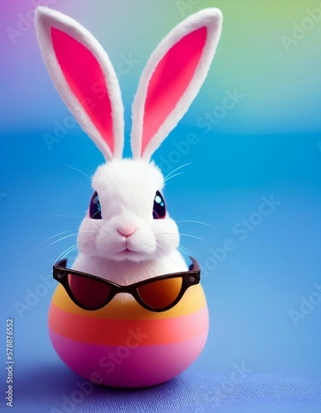 Obraz Easter bunny from egg. Created with generative AI