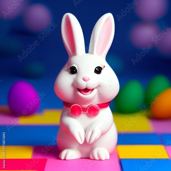 Fototapeta Bunny with easter glasses. 

