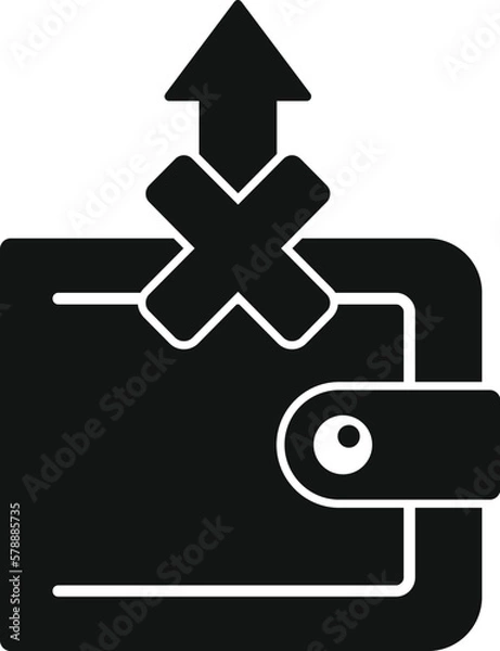 Fototapeta Wallet payment icon simple vector. Card error. Web sale