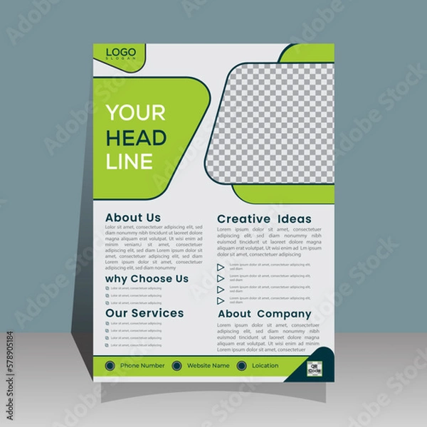 Obraz Corporate business A4 flyer template vector design set advertise marketing, promotion, cover page. IT Company, creative Unique Design Create Graphic design layout