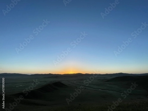 Obraz sunset over the mountains