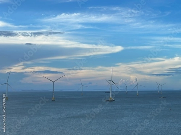 Obraz wind turbine in the sea