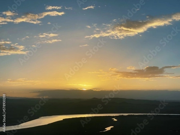 Obraz sunset over the lake