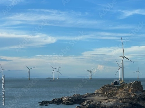 Obraz wind turbines farm