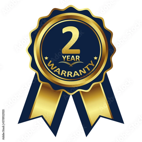 Obraz warranty badge elements gold color, with premium colors, seals, medals, shields, badges, scrolls, and ornaments