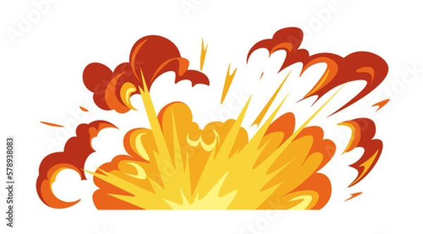 Fototapeta Burst of fire, explosions and flame blazing vector