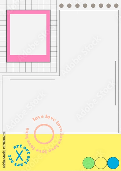 Fototapeta pink background with frame for text