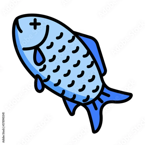 Obraz fish line icon