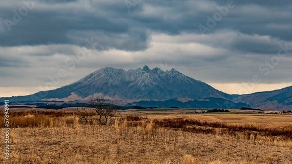 Obraz 雪を頂く阿蘇山