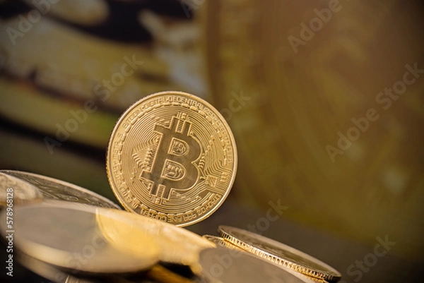 Obraz Bitcoin is a cryptocurrency and worldwide payment