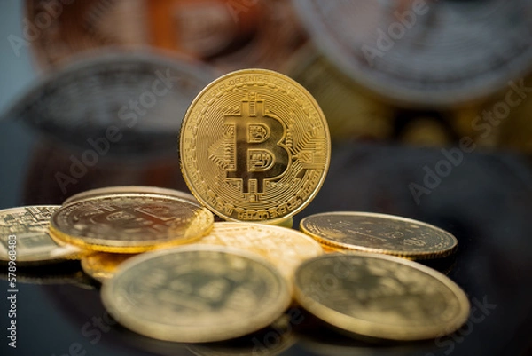 Obraz Bitcoin is a cryptocurrency and worldwide payment