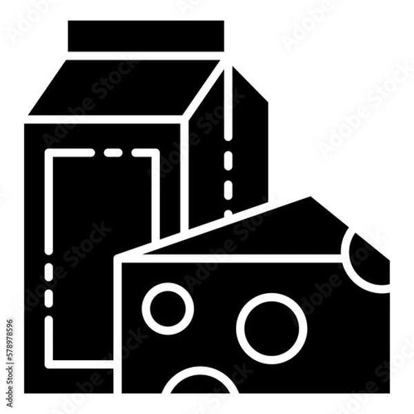 Obraz milk and cheese icon