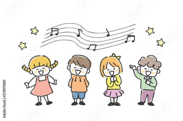 Obraz 歌を歌う子供たち