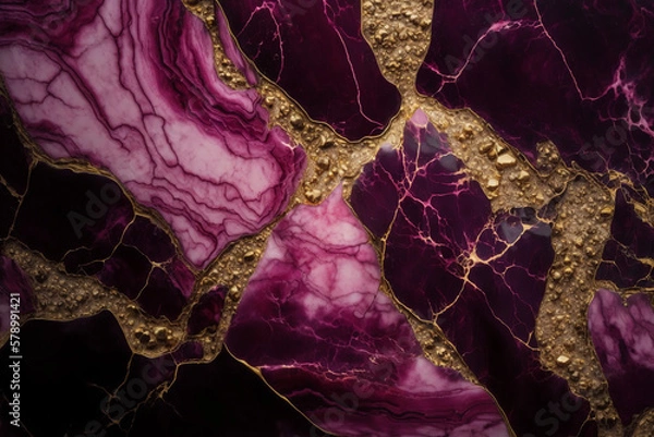 Obraz Pink and Gold Marble Luxury background texture design for wedding invitation card, cover, packaging, advertasing, fashion, site. Generative ai.