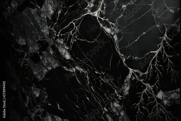 Fototapeta Black Marble Luxury background texture design for wedding invitation card, cover, packaging, advertasing, fashion, site. Generative ai.