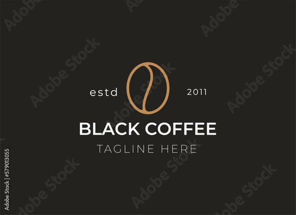 Fototapeta Minimalist coffee emblem logo design