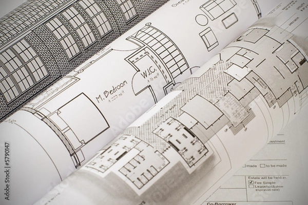 Obraz Home plan and loan application