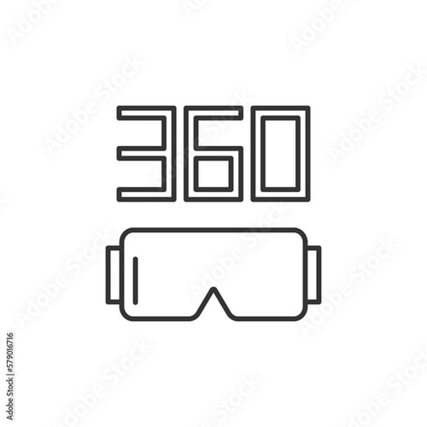 Obraz 360 VR goggles. Virtual reality glasses symbol modern, simple, vector, icon for website design, mobile app, ui. Vector Illustration