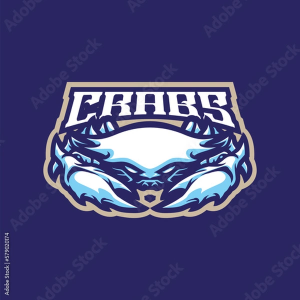 Obraz Crabs mascot logo design vector with modern illustration concept style for badge, emblem and t shirt printing. Crabs illustration for sport and esport team.