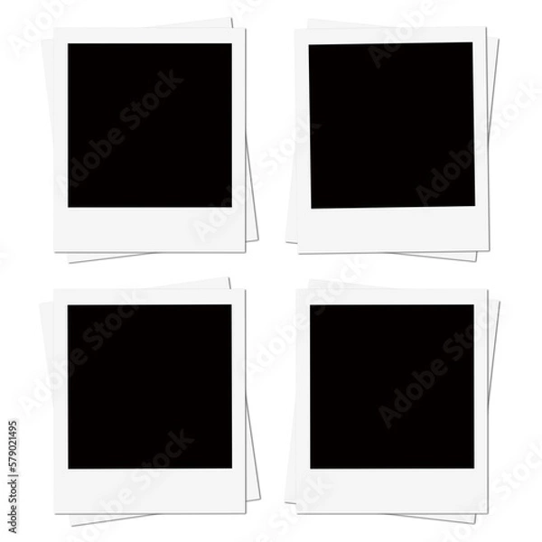 Obraz Four Isolated Polaroid Frame Stacks Graphic