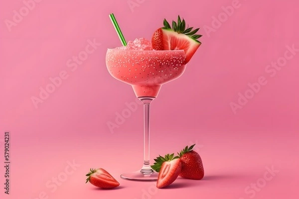 Fototapeta strawberry margarita created using Generative AI Technology