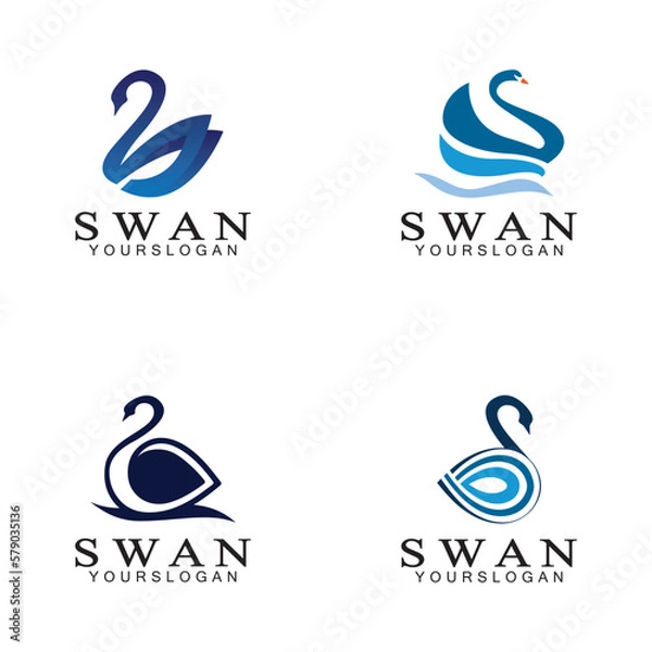 Fototapeta Swan logo icon design template- vector illustration