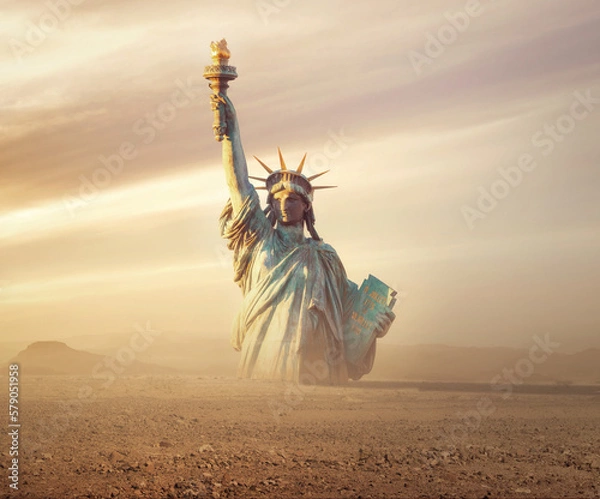 Obraz Statue of Liberty abandoned and destroyed in the desert