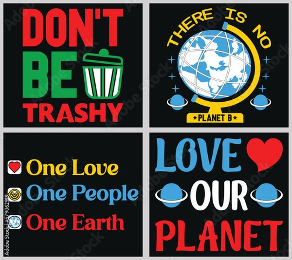 Obraz Earth Day Bundle T-Shirt Design.