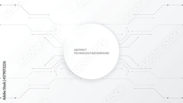 Obraz Grey white Abstract technology background, Hi tech digital connect, communication, High technology concept, Science, technology background