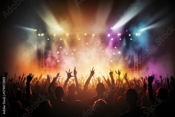 Fototapeta Rock Music Festival. AI technology generated image