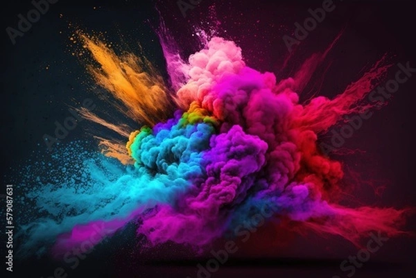 Fototapeta Holi Festival Celebration Background. Generative AI