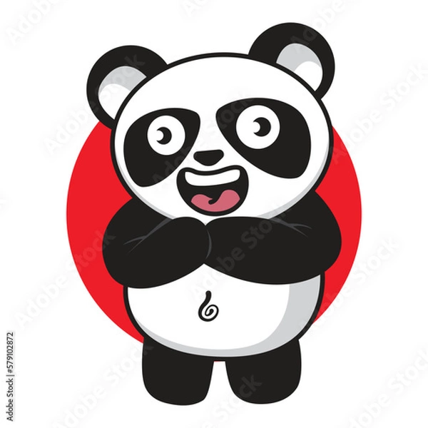 Obraz Vector Cartoon Cute Panda. Illustration Animal Concep