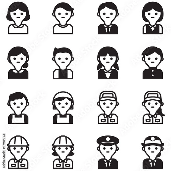 Fototapeta アイコン　人物　セット