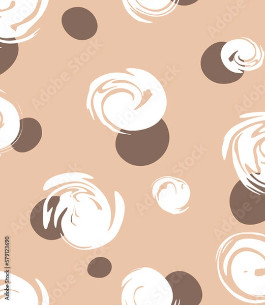 Fototapeta Seamless liquid, polka dot pattern, geometric print. 