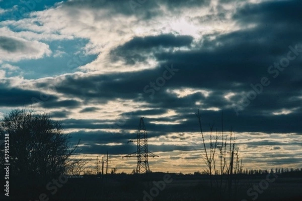 Fototapeta lines at sunset