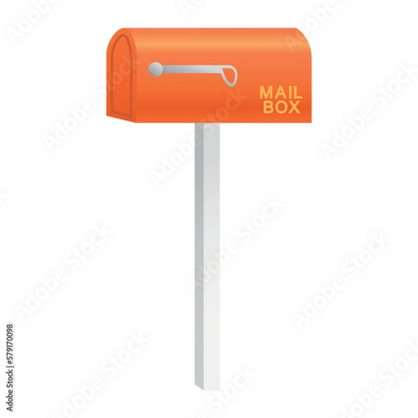 Obraz Orange mailbox on white background