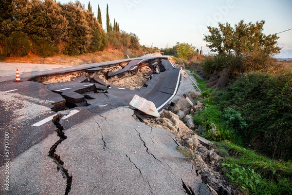 Obraz Zawalona droga