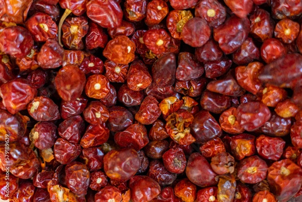 Fototapeta Top view of dried berries food texture and background