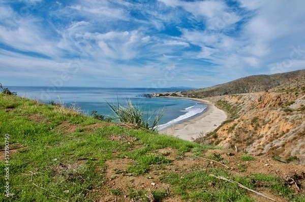 Obraz Panoramic view of Leo Carillo beach and surfing spot Malibu California