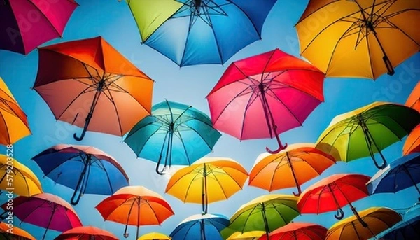Fototapeta seamless background with umbrellas