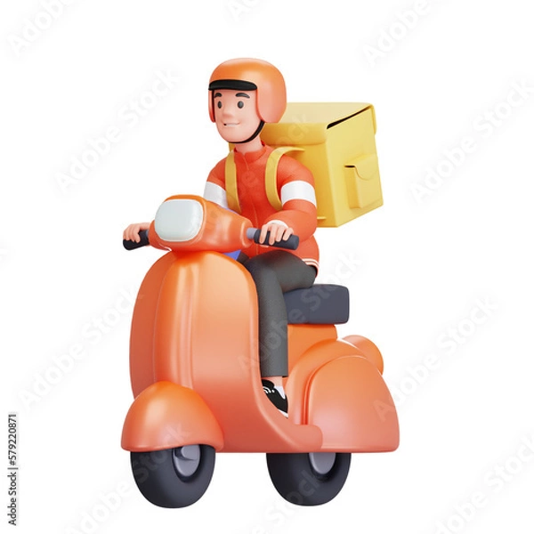 Obraz Delivery guy on the way 3D Icon