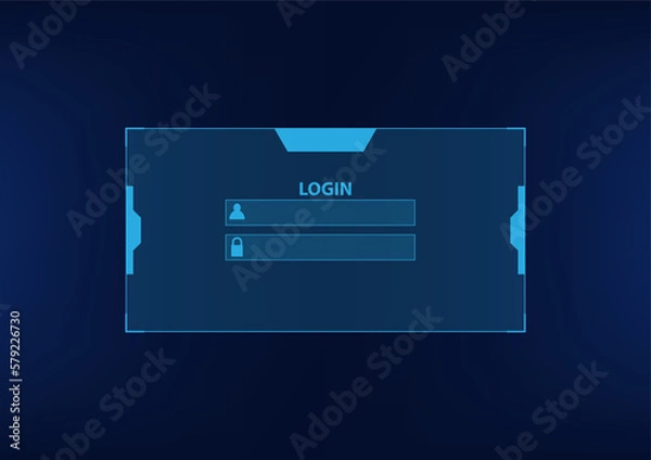 Fototapeta Username and password to log in. Log in to my personal account. Register page design. Login form account user password identity web log screen.