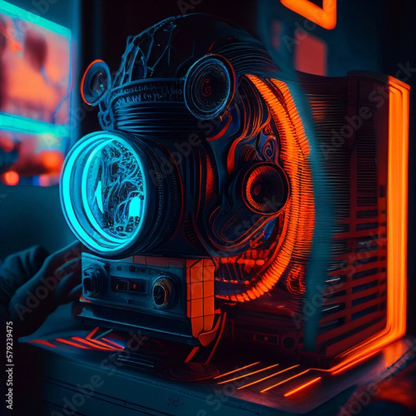 Fototapeta ai punk camera, generative ai