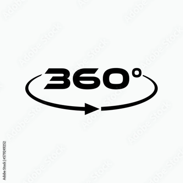 Obraz 360° View Icon - Vector, Sign and Symbol for Design, Presentation, Website or Apps Elements.   