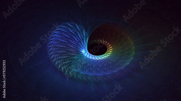 Fototapeta 3D rendering abstract colorful fractal light background