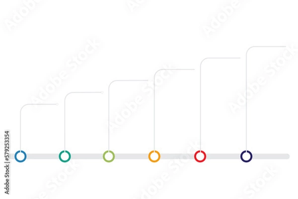 Fototapeta Infographic template for business. Modern Timeline diagram with journey concept, presentation vector infographic with PNG transparent background.